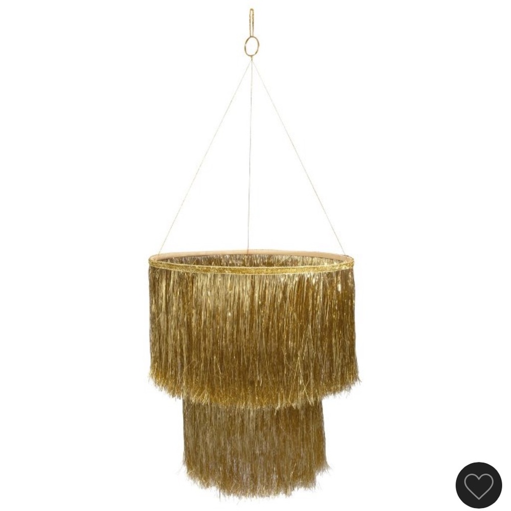 Set of 3 Meri Meri Gold Tinsel Chandeliers Party Decor Like New in Box